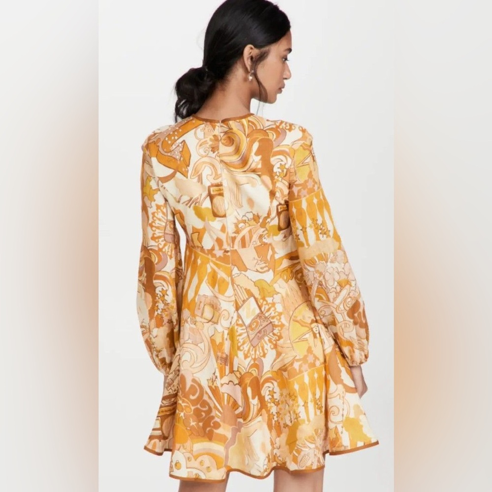 Zimmermann Orange and Cream Patterned Dress - Picture 4 of 12
